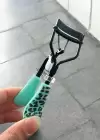 Turkuaz Renk Leopar Desenli Kirpik Kıvırıcı/ Kirpik Kıvırma Aparatı