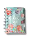 Turkuaz Renk Pati Figürlü Cat Day Yazılı Defter