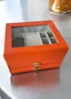 Turuncu Renk Bölmeli Çekmeceli Takı Organizeri