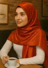 Turuncu Renk Tafta Şal