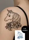 Unicorn Figürlü 12 Saat Sonra Kararan Geçici Mini Dövme Tattoo