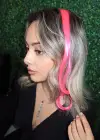 Yan Çıt Çıt Postiş / Neon Pembe Dalgalı / 45 Cm