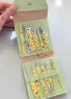 Yeşil Renk Avakado Figürlü 12li Manikür Pedikür Seti