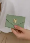 Yeşil Renk Deri Kadın Cüzdan/ Kartlık