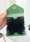 Yeşil Renk Deri Kadın Cüzdan/ Kartlık