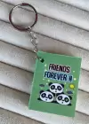 Yeşil Renk Friends Forever Yazılı Defter Anahtarlık