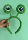 Yeşil Renk Göz Figürlü Peluş Taç