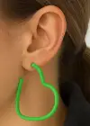 Yeşil Renk Kalp Figürlü Küpe (Çift)