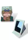 Yeşil Renk Kız Figürlü So Cute Yazı Detaylı Masa Aynası