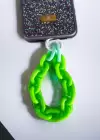Yeşil Renk Zincir Detaylı Telefon Aksesuarı/ Anahtarlık
