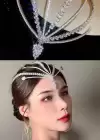 Zirkon Taşlı Gelin/Kına/Nişan/Söz Tasarım Saç Aksesuarı