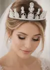 Zirkon Taşlı Gelin/Kına/Nişan/Söz Tasarım Taç