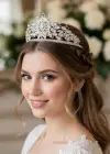 Zirkon Taşlı Gelin/Kına/Nişan/Söz Tasarım Taç