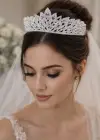 Zirkon Taşlı Gelin/Kına/Nişan/Söz Tasarım Taç