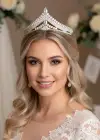 Zirkon Taşlı Gelin/Kına/Nişan/Söz Tasarım Taç