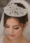 Zirkon Taşlı Gelin/Kına/Nişan/Söz Tasarım Taç
