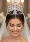 Zirkon Taşlı Gelin/Kına/Nişan/Söz Tasarım Taç
