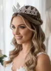 Zirkon Taşlı Gelin/Kına/Nişan/Söz Tasarım Taç