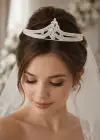 Zirkon Taşlı Gelin/Kına/Nişan/Söz Tasarım Taç