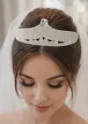 Zirkon Taşlı Gelin/Kına/Nişan/Söz Tasarım Taç