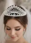 Zirkon Taşlı Gelin/Kına/Nişan/Söz Tasarım Taç