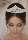 Zirkon Taşlı Gelin/Kına/Nişan/Söz Tasarım Taç