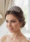 Zirkon Taşlı Gelin/Kına/Nişan/Söz Tasarım Taç