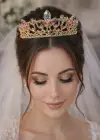 Zirkon Taşlı Gelin/Kına/Nişan/Söz Tasarım Taç
