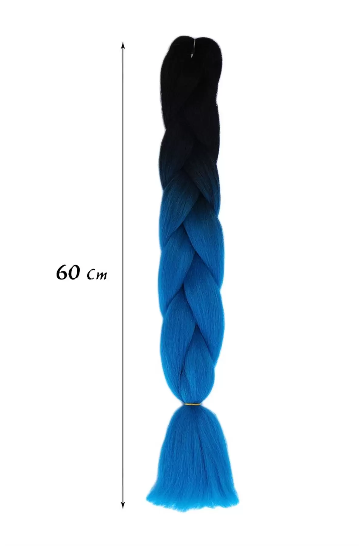 Mavi Siyah İki Renk Ombreli Afrika Zenci Örgüsü Box Braid Sentetik Saç 60cm 100gr