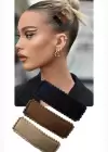 3lü Karışık Renk Kumaş Detaylı Yan Toka Set