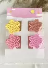 4lü Karışık Renk Çiçek Figürlü Küçük Boy Mandal Toka Set