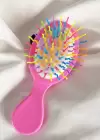 Açık Pembe Renk Kelebek Figürlü  Saç Tarama Fırçası/ Tarak