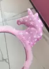 Açık Pembe Renk Unicorn Figürlü Taç