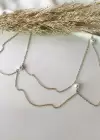 Altın Renk İnci Detaylı İkili Göbek Zinciri