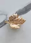 Altın Renk Yaprak Figürlü Metal Mandal Toka