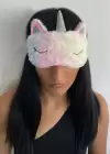 Çok Renkli Göz Figürlü Unicorn Uyku Bandı