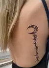 Geçici Hilal Yazılı Dövme Tattoo