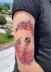 Geçici Kadın ve Çiçek Dövme Tattoo