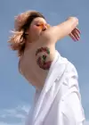 Geçici Kadın ve Çiçek Dövme Tattoo