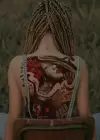 Geçici Kadın ve Kurukafa Modelli Sırt Dövme Tattoo