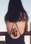 Geçici Kadın ve Maske Modelli Dövme Tattoo