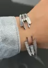 Gümüş Renk Çelik Kelepçe Bileklik
