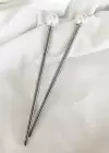 Gümüş Renk İncili İkili Topuz Tokası