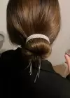 Gümüş Renk Taşlı Topuz Toka