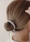 Gümüş Renk Taşlı Topuz Toka