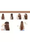 Isıya Dayanıklı Yarımay Çıt Çıt Saç - 4# - Çikolata Kahve - Dalgalı - 60 Cm - 110 Gr