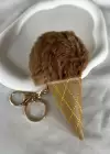 Kahverengi Dondurma Figürlü Peluş Anahtarlık
