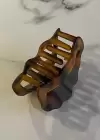 Kahverengi Kıvrım Figürlü Mandal Toka