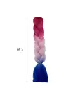 Koyu Pembe Üç Renk Ombreli Afrika Zenci Örgüsü Box Braid Sentetik Saç 60cm 100gr
