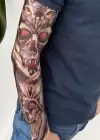 Kurukafa ve Baykuş Modelli Kol Dövme Tattoo